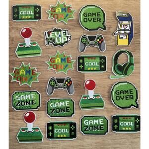 Lot Of 20 Video Game Joy Stick Arcade Embroidered Iron on Patch Patches New